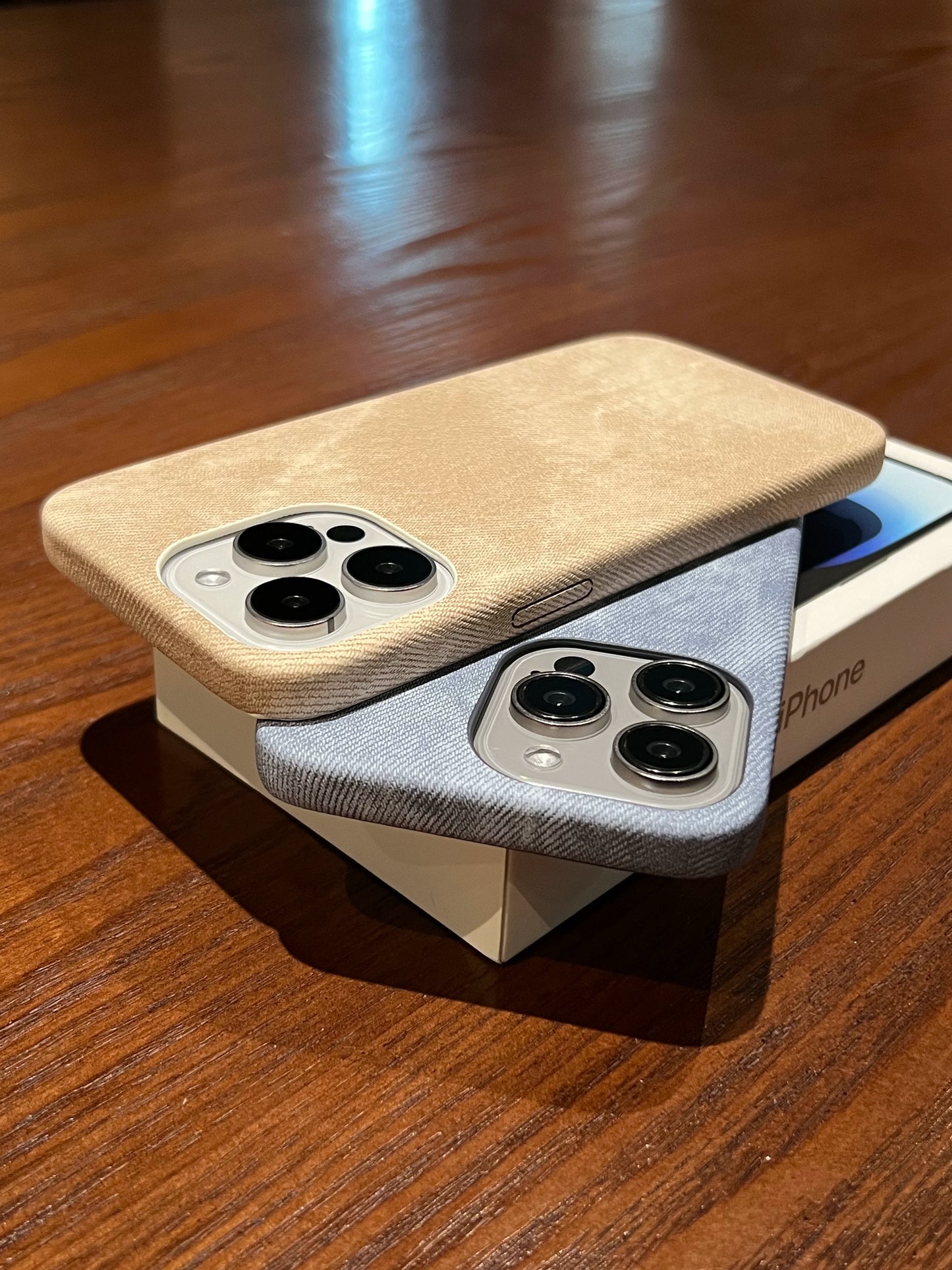 Luxury Matte Leather Fabric Case for iPhone