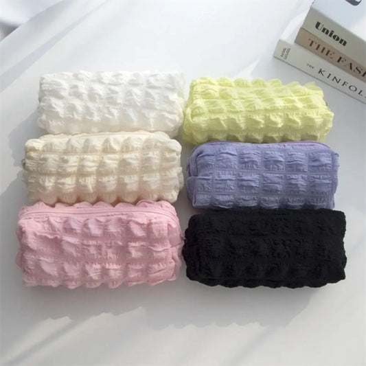 Cute Puffs Fabric Pencil Case with Large Capacity