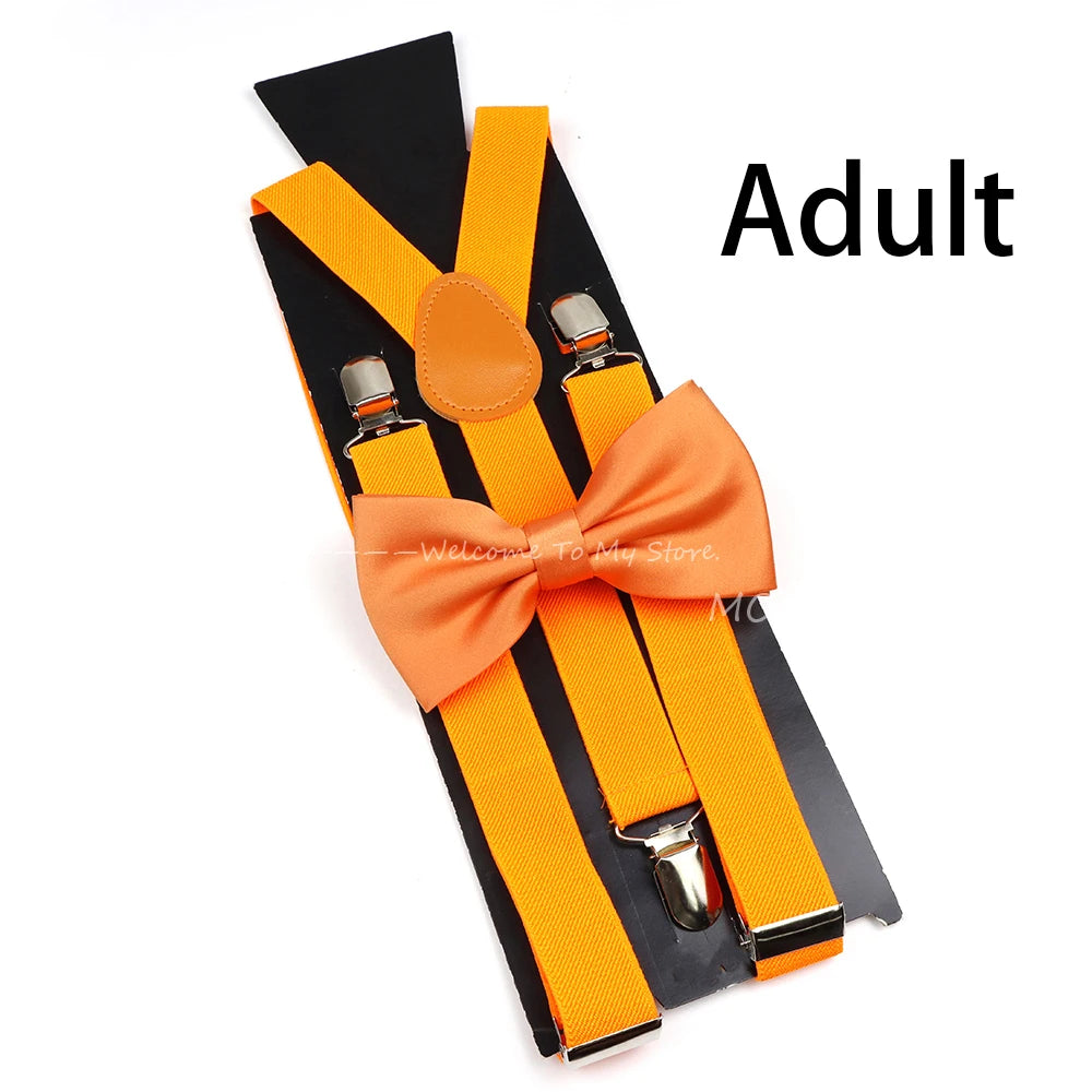 Solid Color Elastic Leather Suspenders