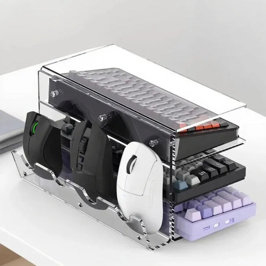3-Tier Acrylic Keyboard Stand with Mouse Holder