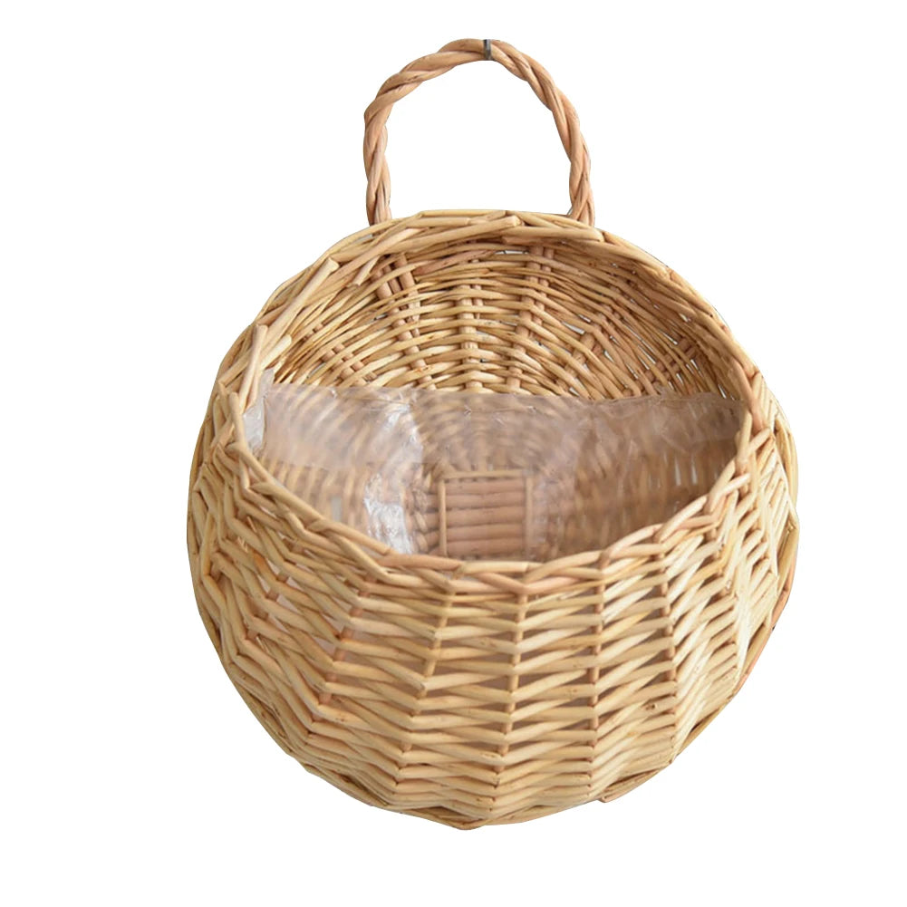 Wall Mounted Rattan Basket Hanging Planter