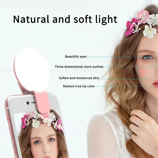 Portable Rechargeable LED Selfie Fill Light for Smartphones