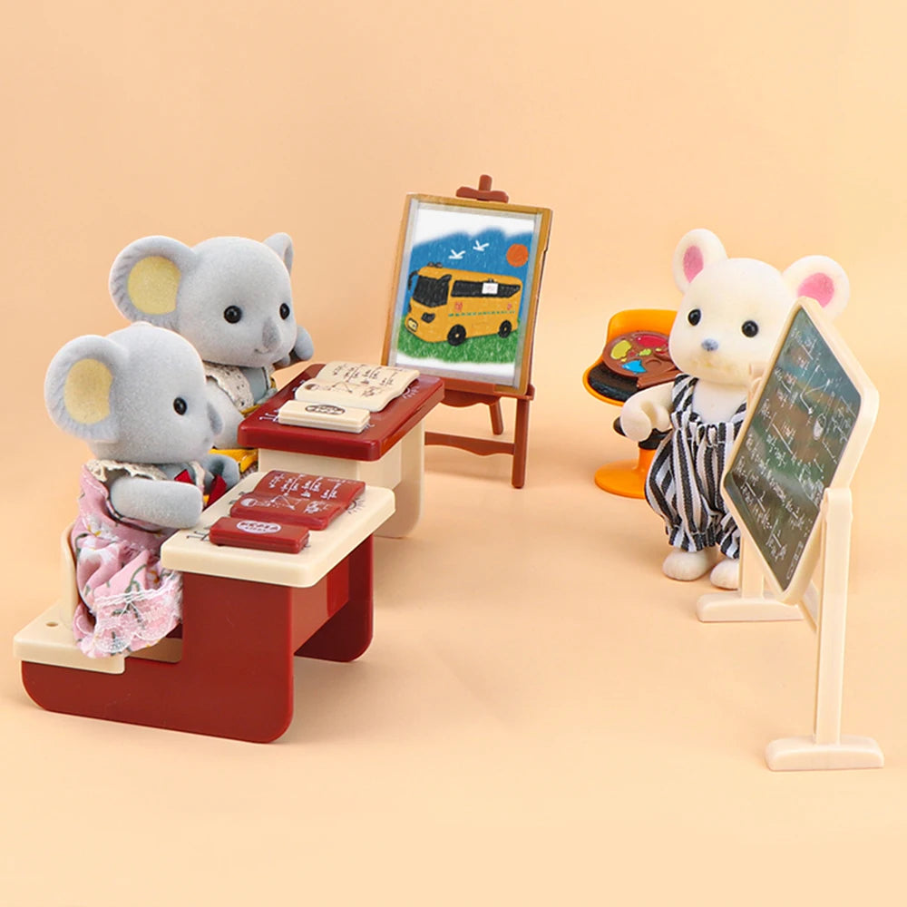 Dollhouse Koala Miniature Simulation Classroom Scene