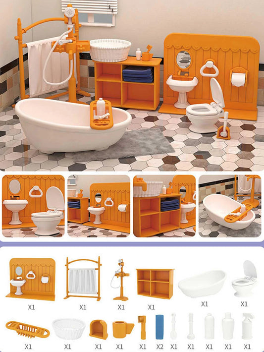 Dollhouse Furniture Bathroom Set