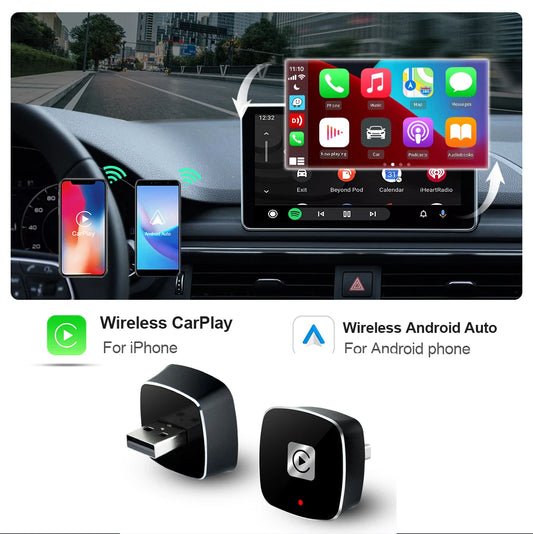 Wireless 2 in1 Carplay Adapter for Android IPhone