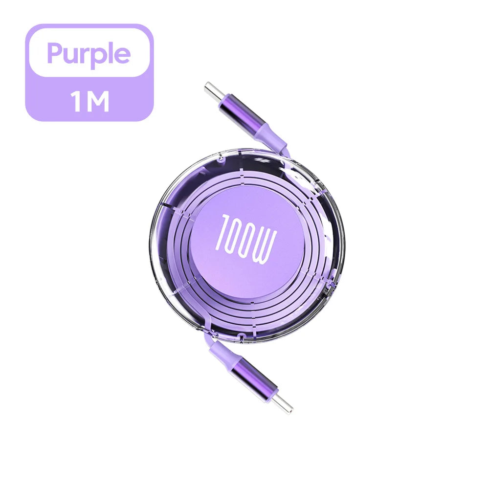Retractable Cable USB Type C to Type C For Iphone Huawei