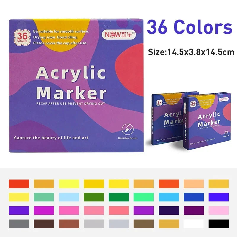12-48 Colors Acrylic Paint Markers