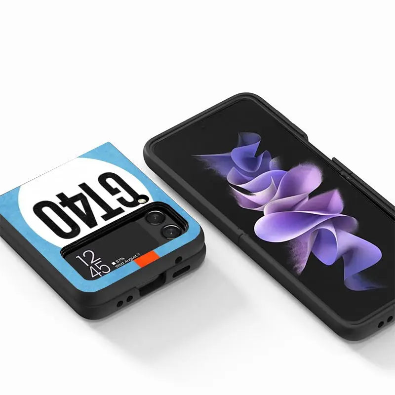 Car Blue Orange Stripe Z Flip Case