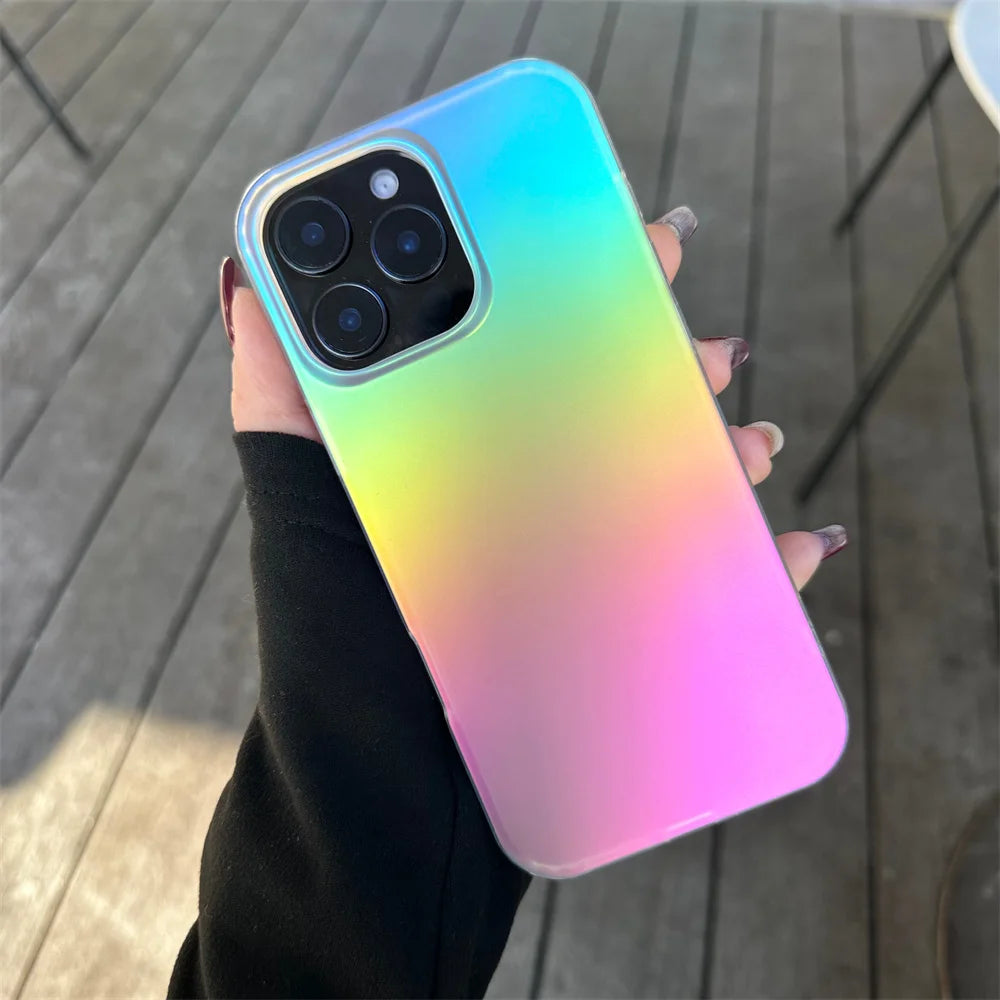 Laser Gradient Rainbow Magnetic Case For iPhone