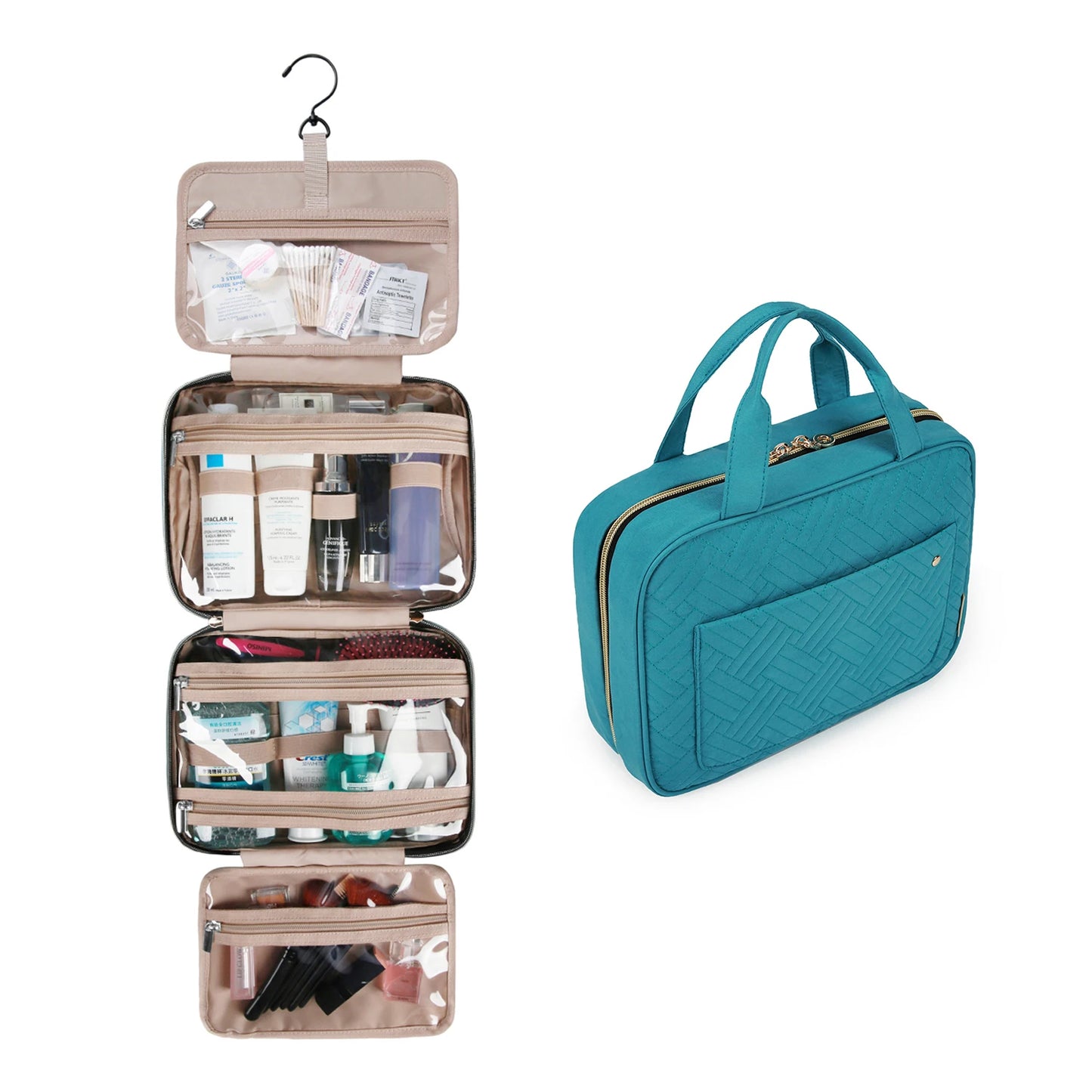 Makeup Cosmetic Bag with Hanging Hook Water-resistant