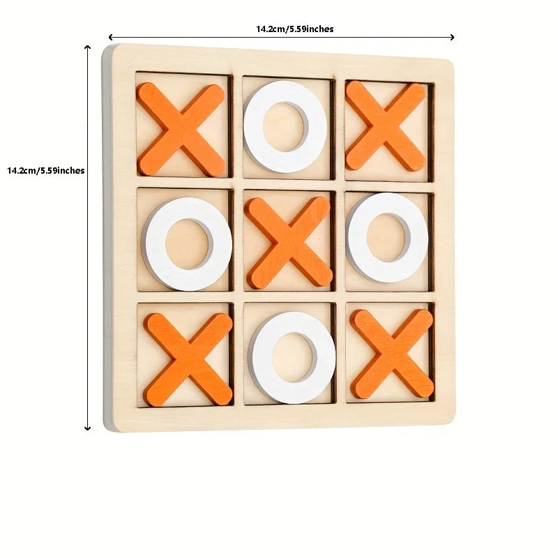 Solid Wooden Tic Tac Toe Board Game