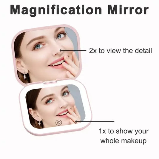 LED Folding Compact Makeup Mirror