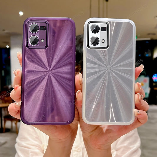 Glitter Gradient Silicone Case For Oppo Reno 7 4G 8 Z 5G Pro T Lite