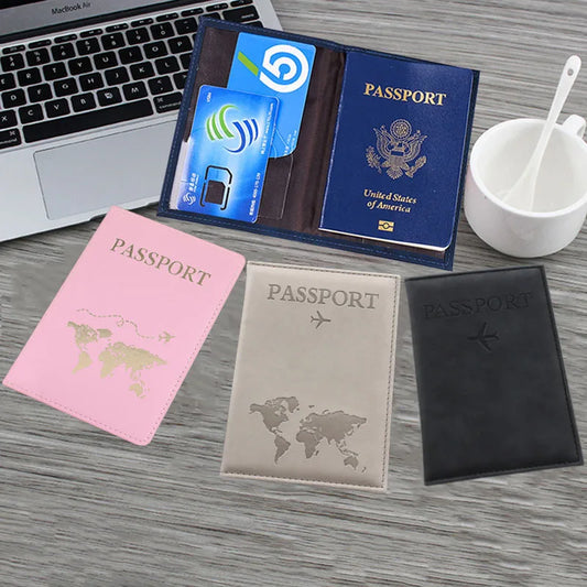 World Map Passport Cover
