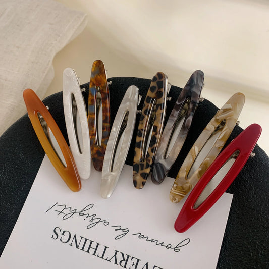 Acetate Hollow Oval Hair Clips Set
