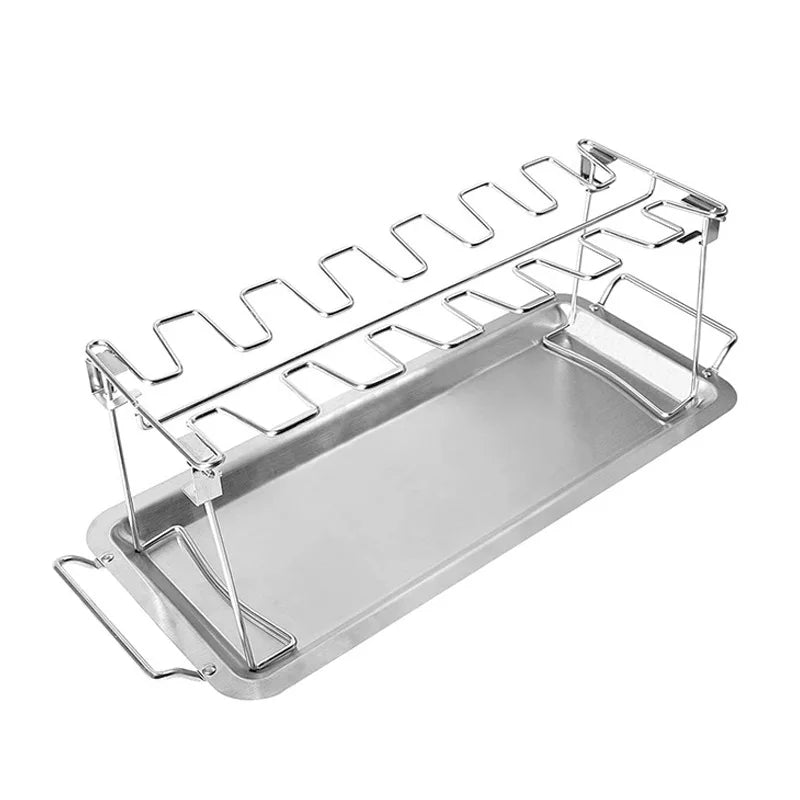 Stainless Steel Chicken Leg Rack with Drip Tray
