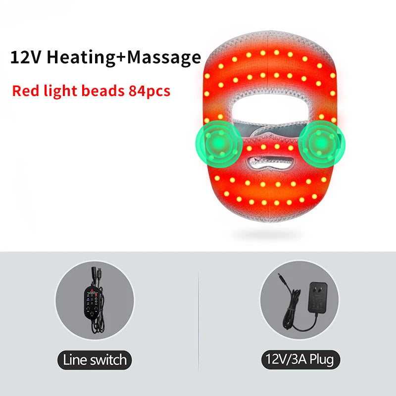 Electric Heated Facial Mask with Red Light Therapy