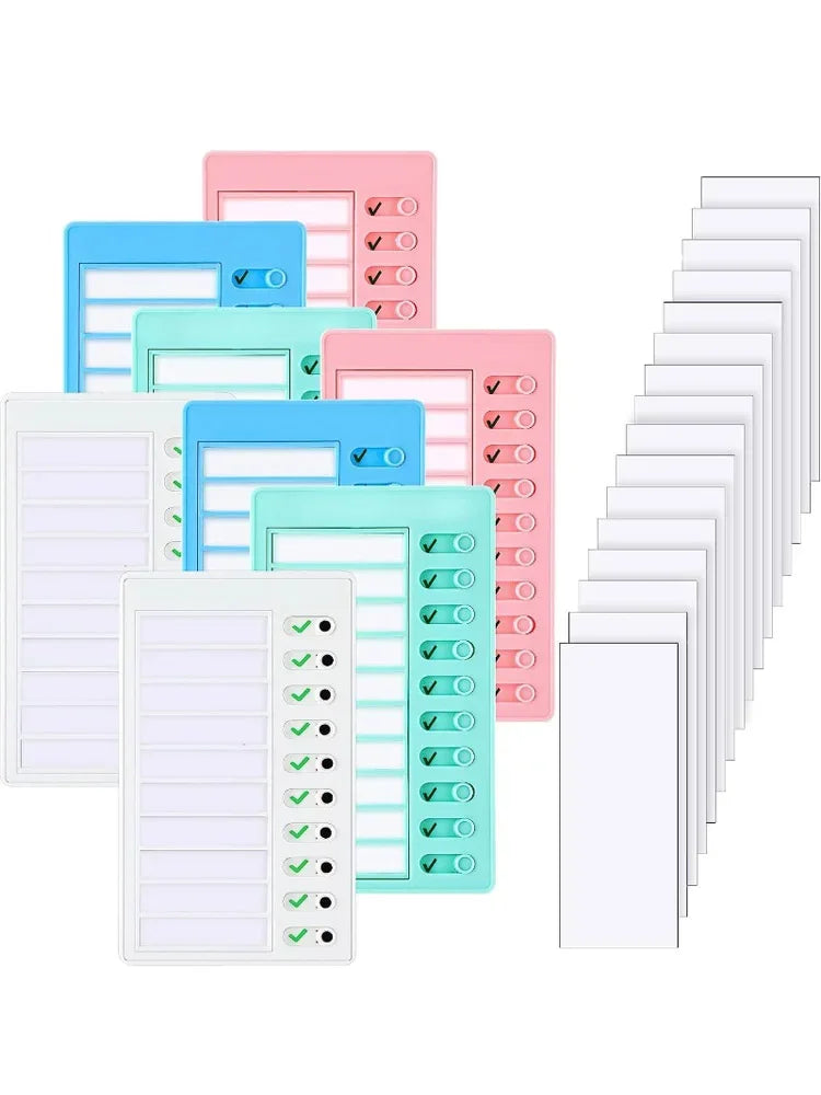1 Pcs Chore Chart with 5 Pcs Blank Card,Plastic Checklist Board