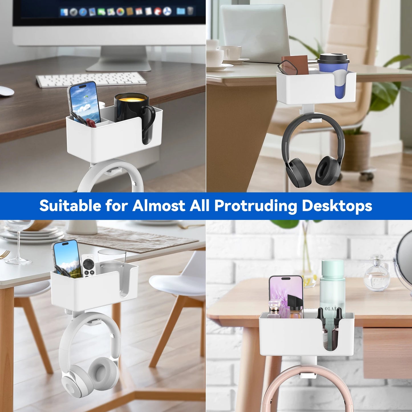4 in 1 Desk Headphone Hanger Clamp