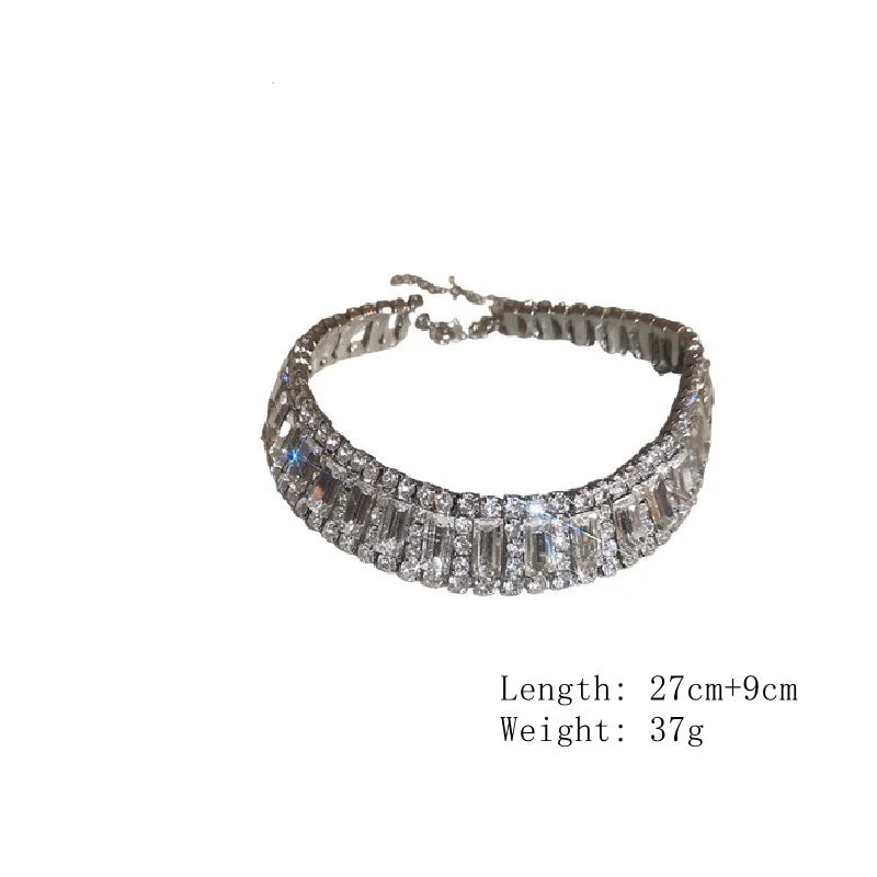 Geometric Crystal Rhinestone Choker Necklace