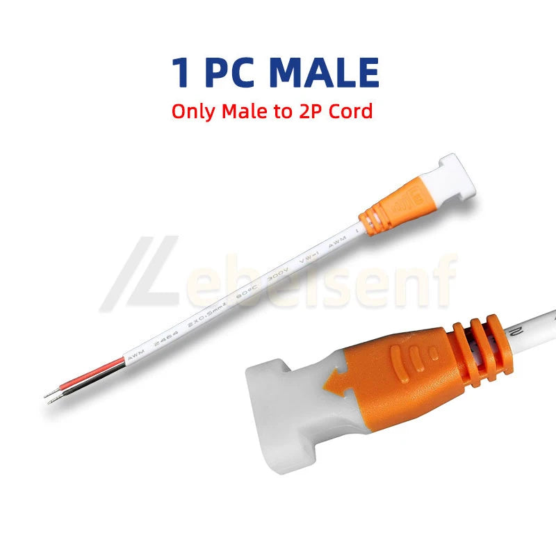 2-Pin LED Power Connector Cable with Lock Buckle