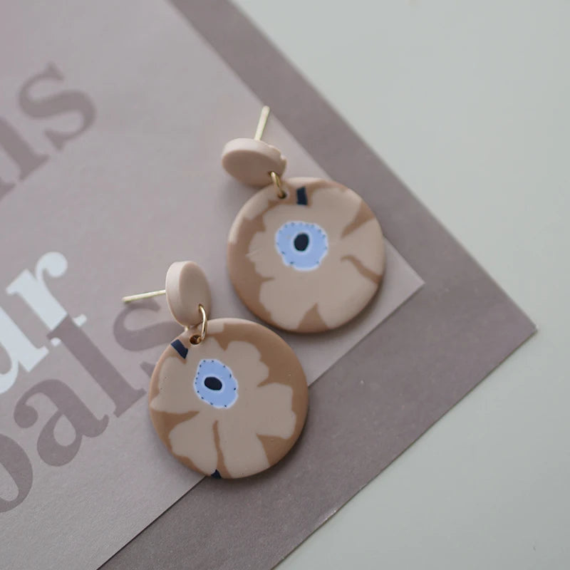 Flower Abstract Art Deco Pattern Earrings