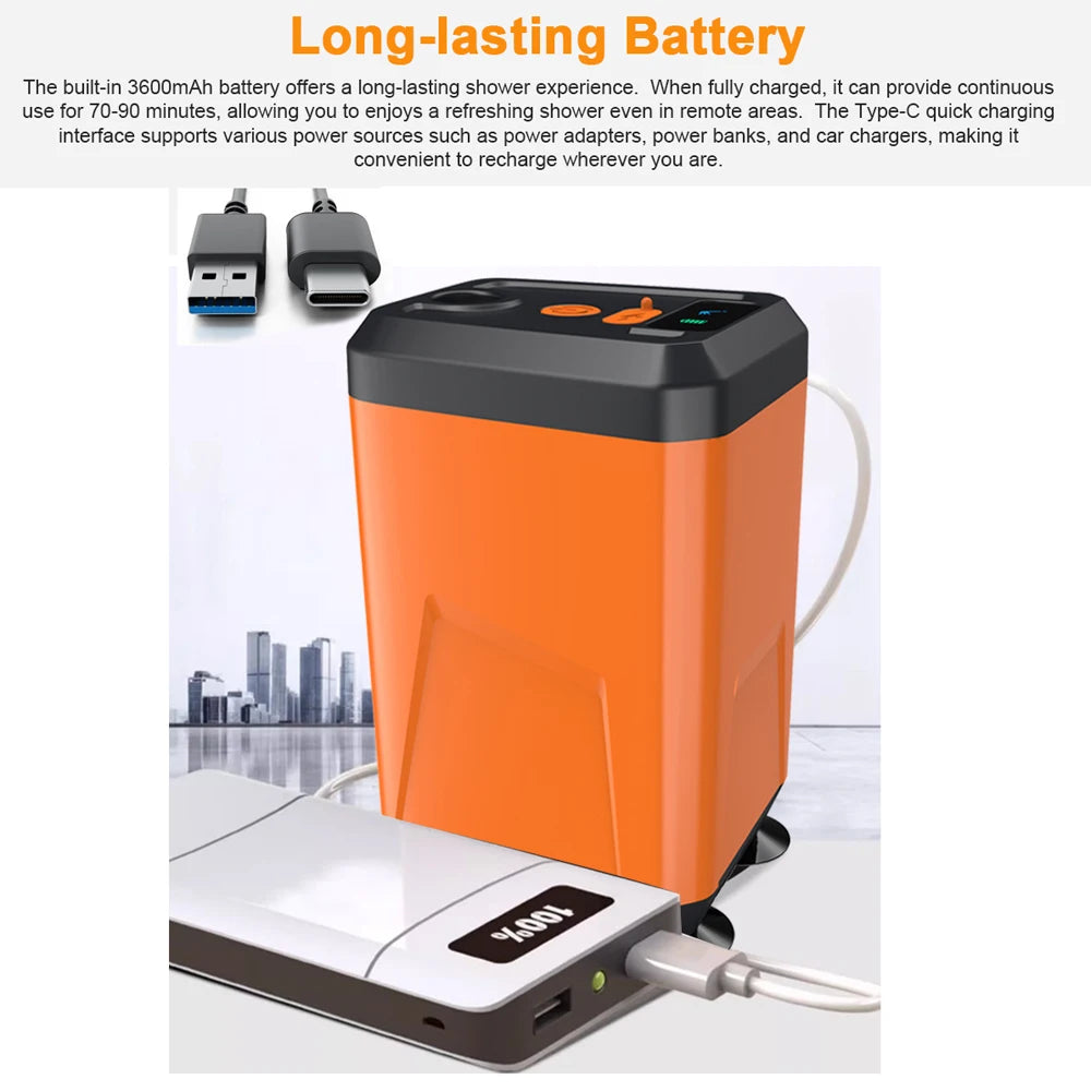Portable Camping Rechargeable Battery Shower Pump