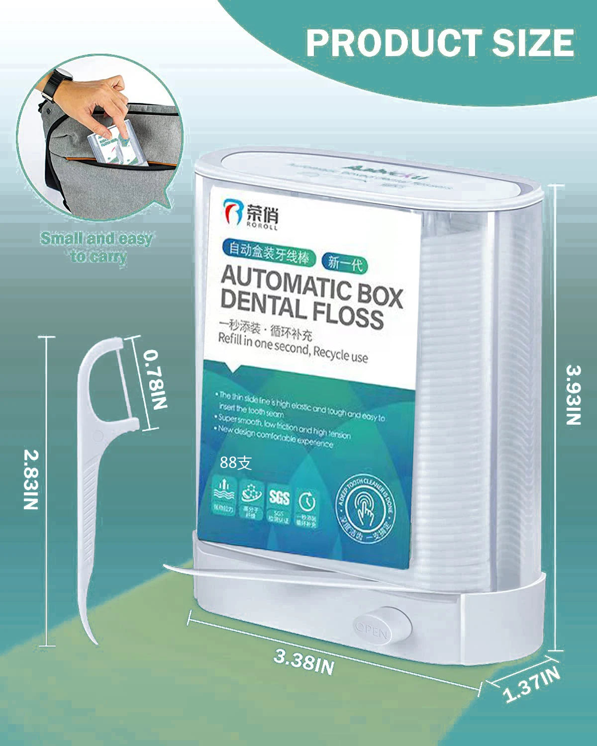 Dental Floss Pick Dispenser Automatic Holder