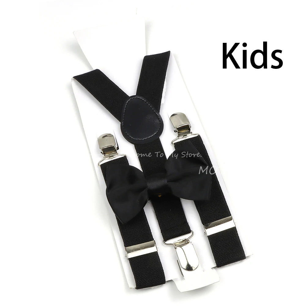 Solid Color Elastic Leather Suspenders