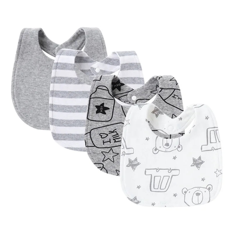 4 Pcs/lot Baby Bibs Double Layer