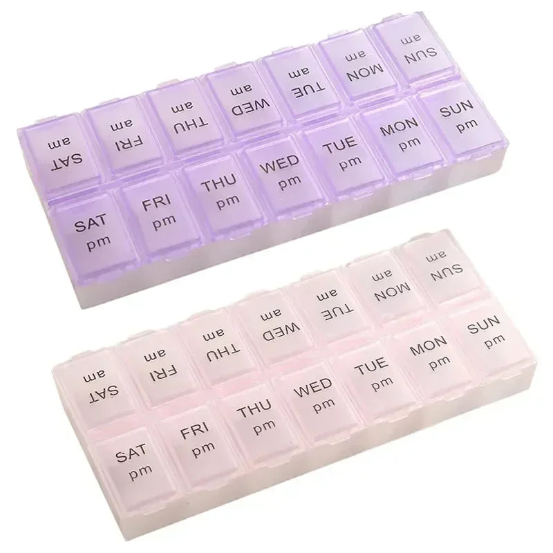 14 Grids 7 Days Weekly Pill Case