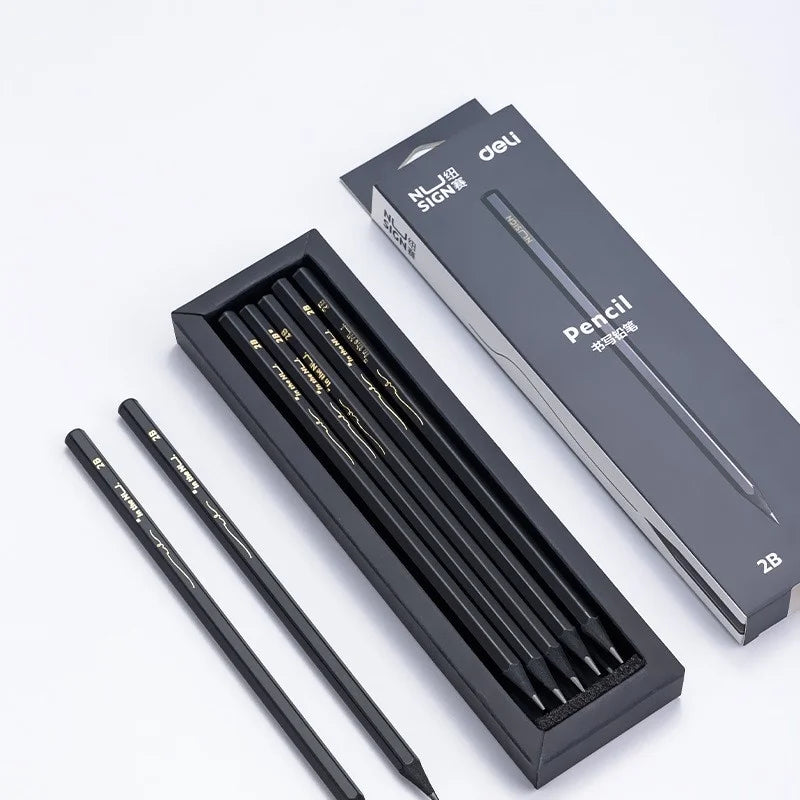 Black Wood Graphite Pencil Set