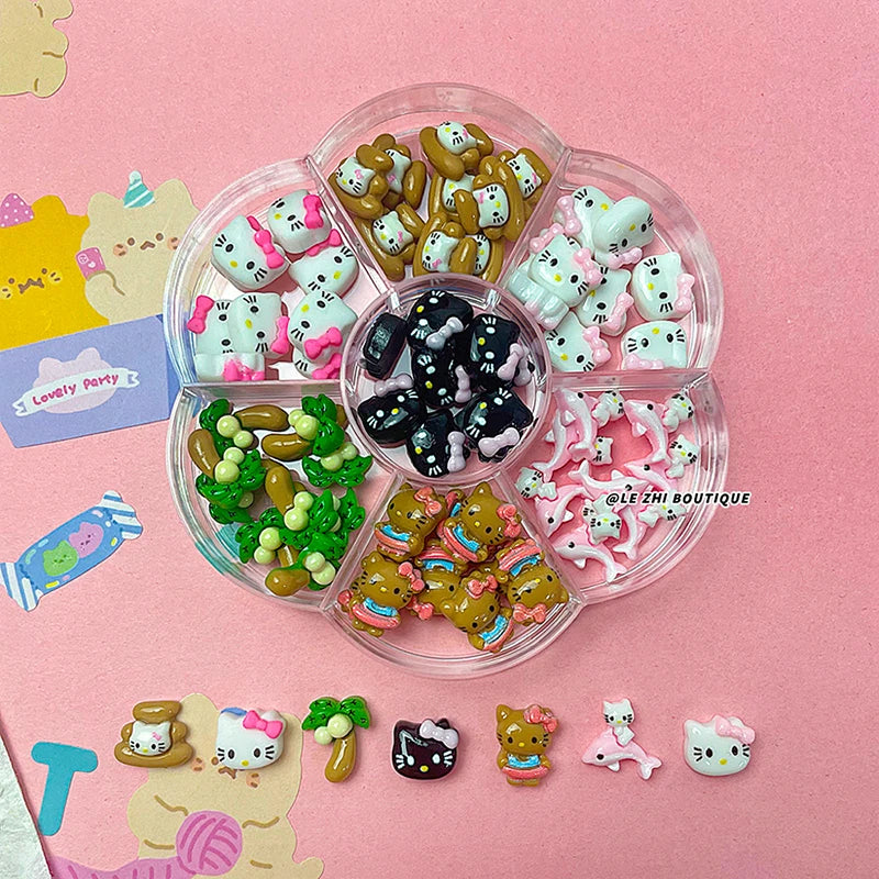Kawaii 70Pcs Hello Kitty Nail Decorations