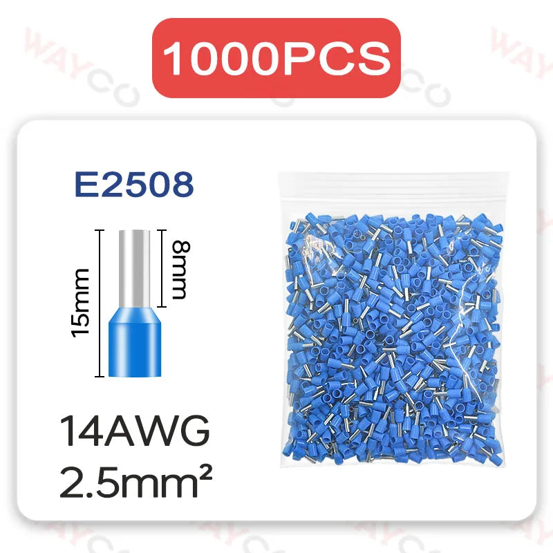 1000Pcs Terminals Electrical Wire Cable Connectors