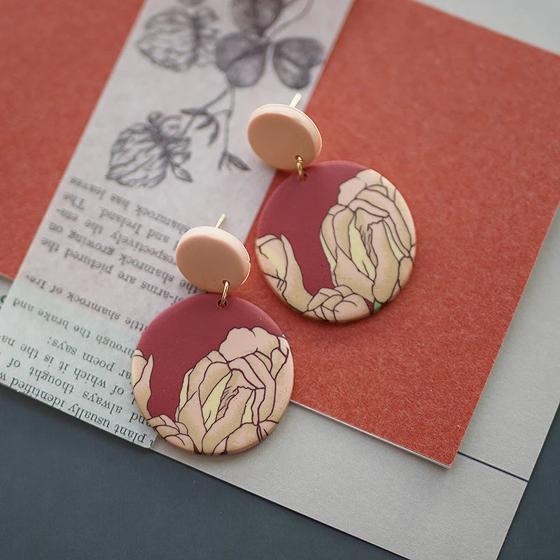 Art Floral Pattern Earrings