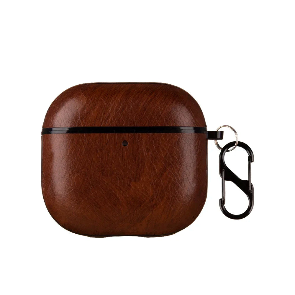 PU Leather Earphone Case For Apple AirPods With Keychain