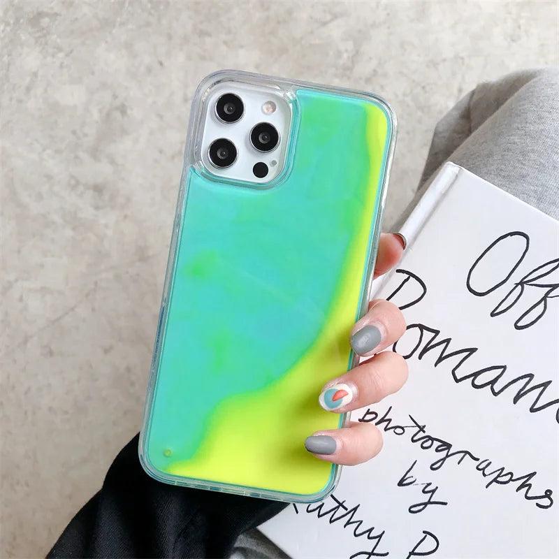 Moving Sand Luminous Phone Case For iPhone