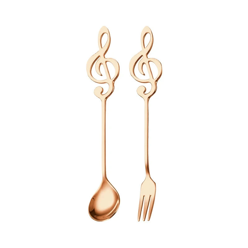Musical Note Stainless Steel Spoon & Fork Set