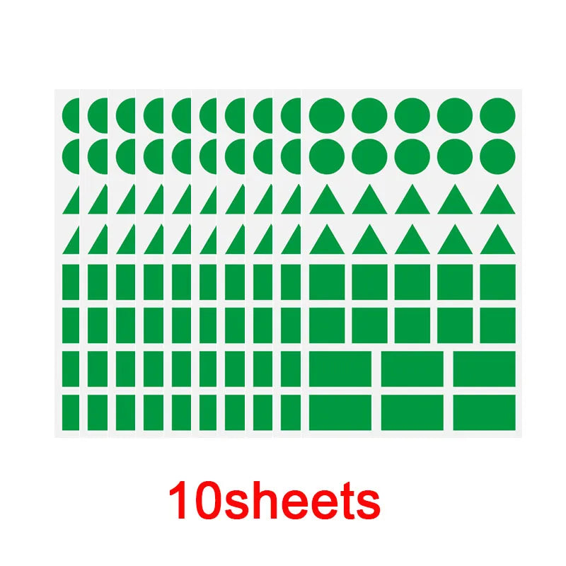 360-1080pcs Colored Triangles Rectangular Dot Stickers for Kids