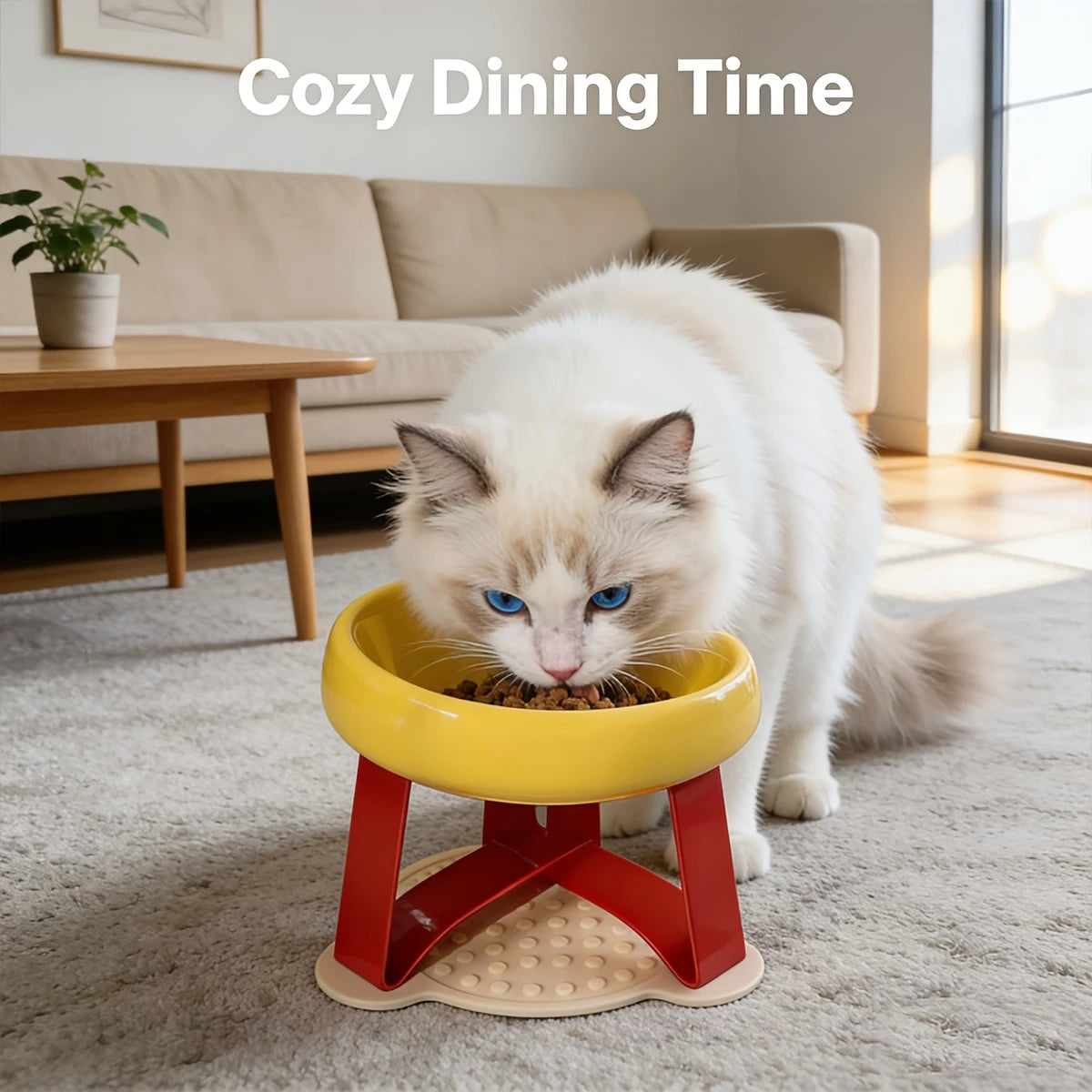 Elevated Anti-Spill Pet Food Bowl for Cats