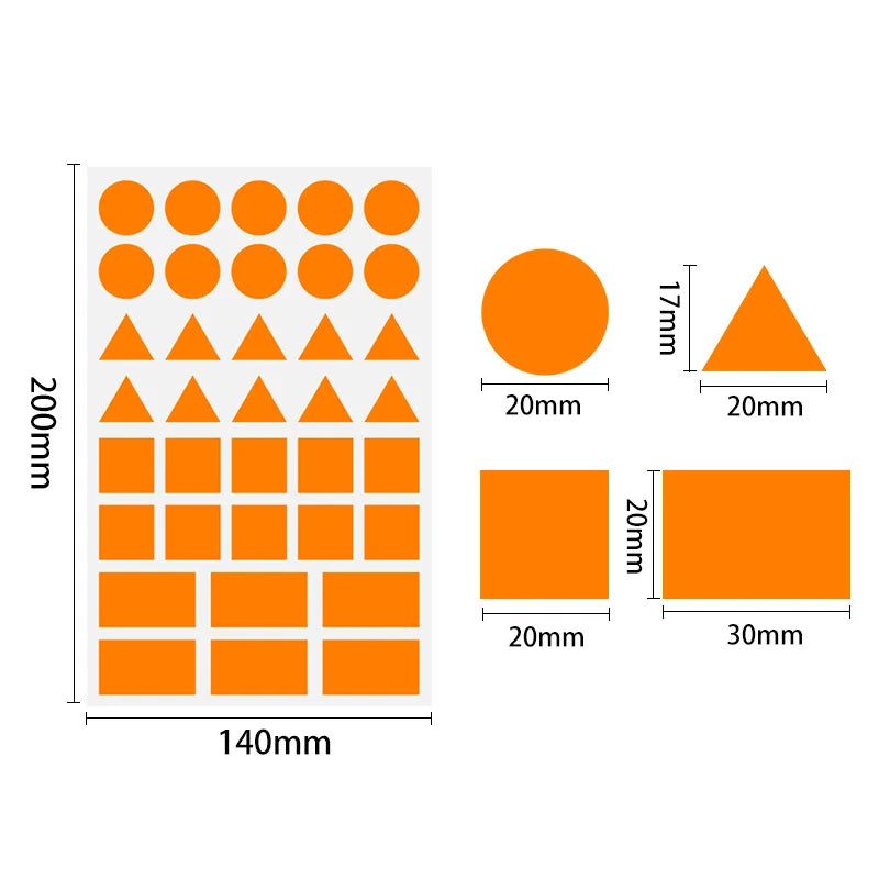 360-1080pcs Colored Triangles Rectangular Dot Stickers for Kids