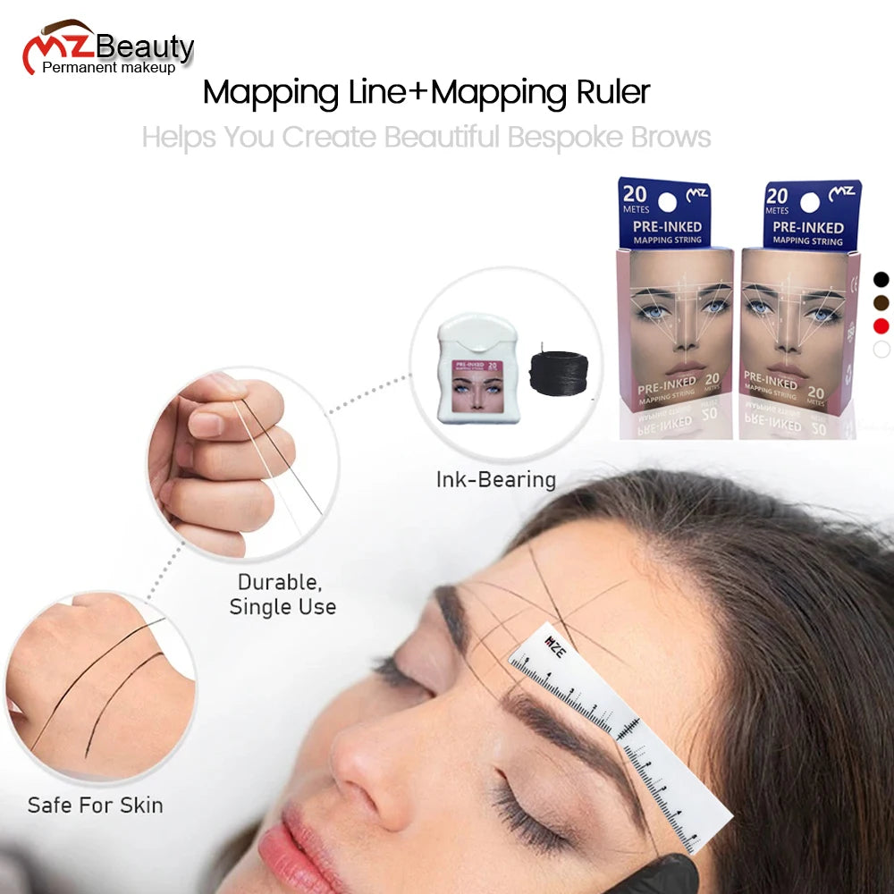 Marker Thread Tattoo Brows Mapping Ruler Kit
