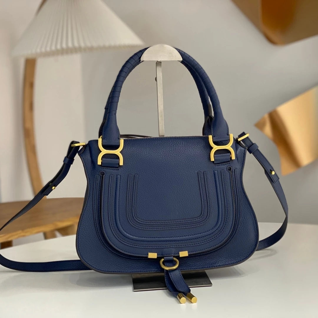 Vintage Genuine Leather Saddle Crossbody Bag for Women