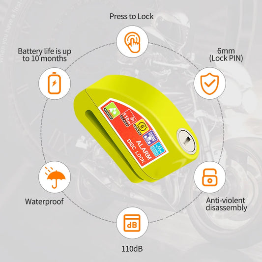 Motorcycle Disc Brake Alarm Lock