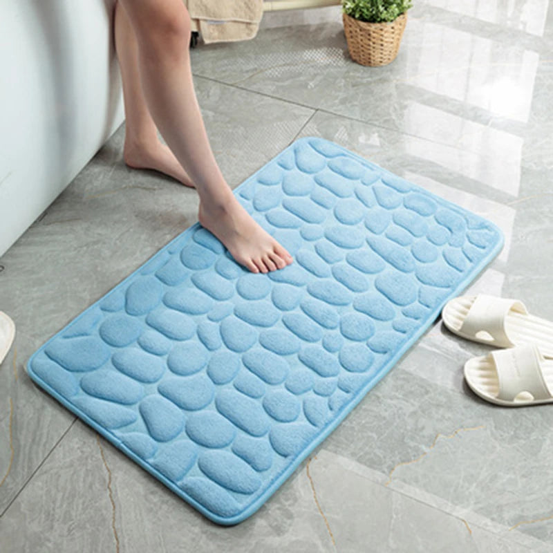 Cobblestone Embossed Bathroom Bath Mat