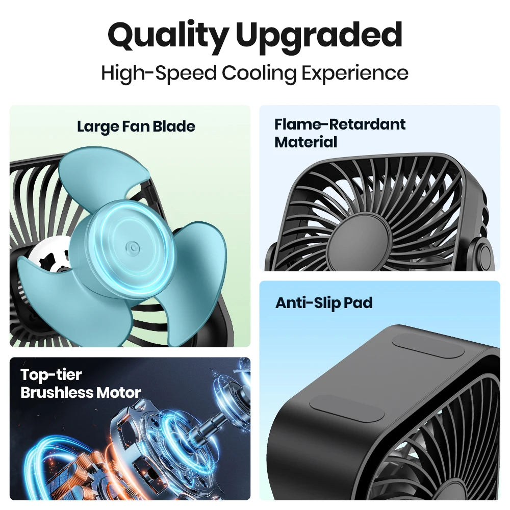 TOPK 4Inch USB Mini Portable Fan for Camping