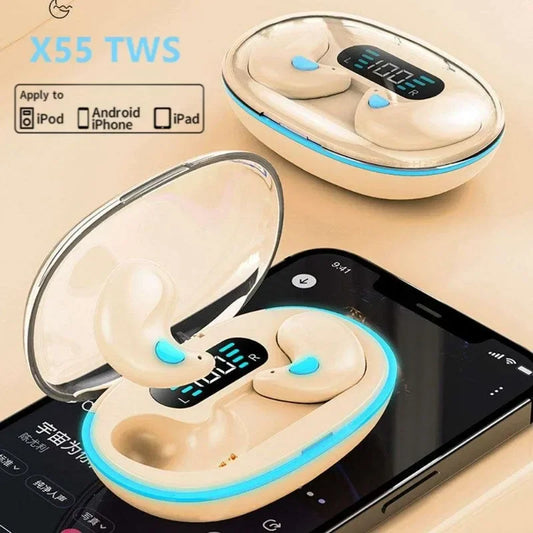 X55 Invisible Sleep Wireless TWS Bluetooth 5.3 Headphones