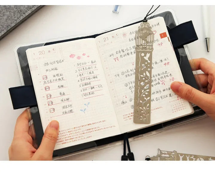 Metal Bookmark & Drawing Stencil Ruler Set