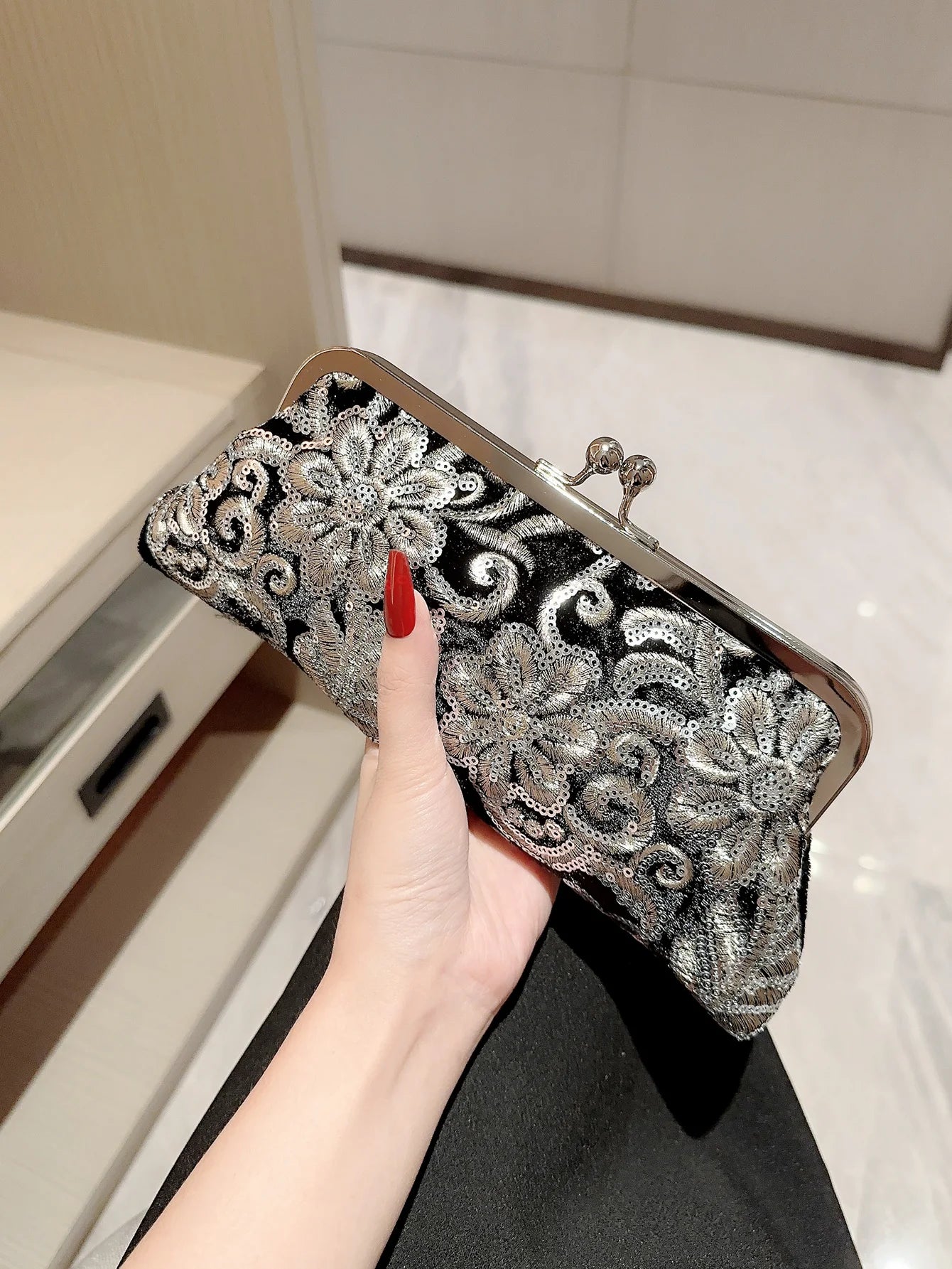 Women's Retro Sequin Evening Bag