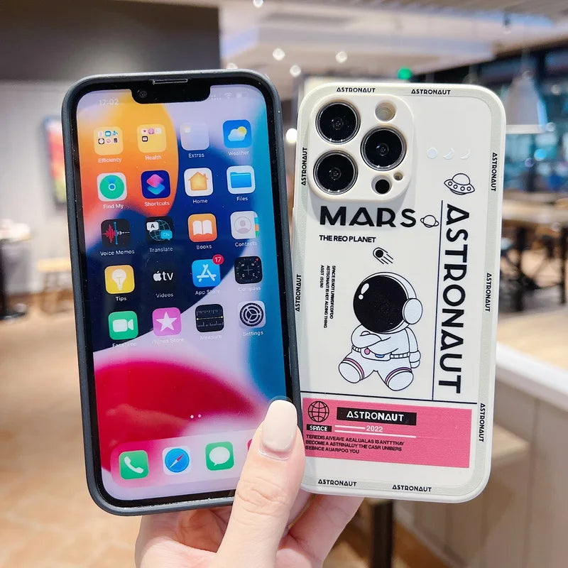 Mars Astronaut Mobile Phone Case For iPhone 15 Pro Max 14 13 12